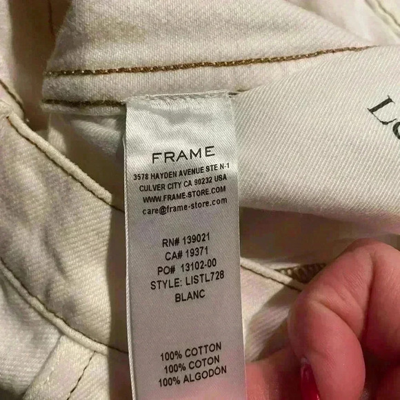 NWT FRAME Woman LE ITALIEN True Straight Cream Jeans Size 28 - Picture 11 of 16
